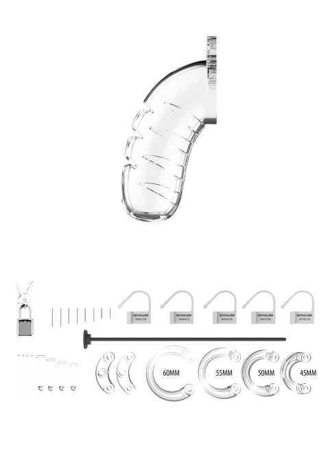Cage de chasteté Mancage avec Tige urètre 11.5 x 3.5cm Transparente - Tige 20cm - Diamètre 3mm