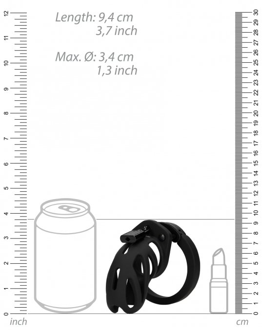 Cage de chasteté ManCage Modèle 24 - 9 x 3.5cm Noire