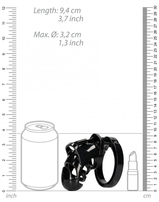 Cage de chasteté ManCage Modèle 25 - 9 x 3.5cm Noire