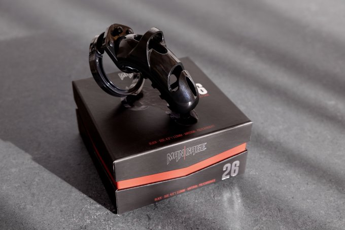 Cage de chasteté ManCage Modèle 26 - 11.5 x 3.5 cm Noire