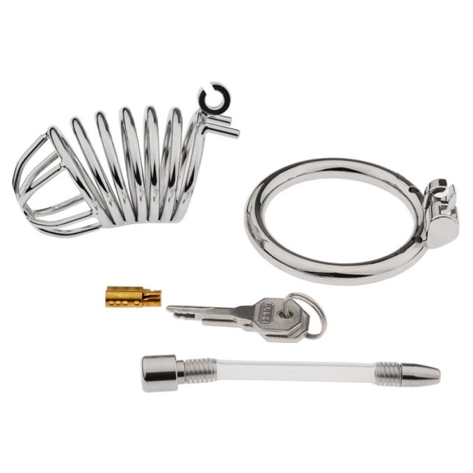 Cage de chasteté Reegik avec Tige d'urètre 8.5 x 3.5cm