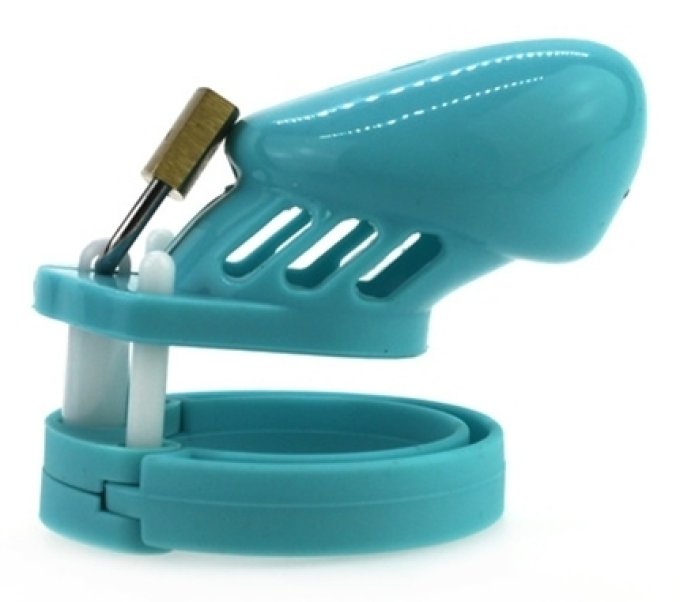 Cage de chasteté Silicone 7 x 3.3 cm Bleu