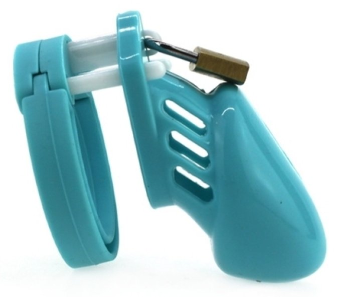 Cage de chasteté Silicone 7 x 3.3 cm Bleu