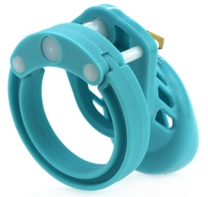 Cage de chasteté Silicone 7 x 3.3 cm Bleu