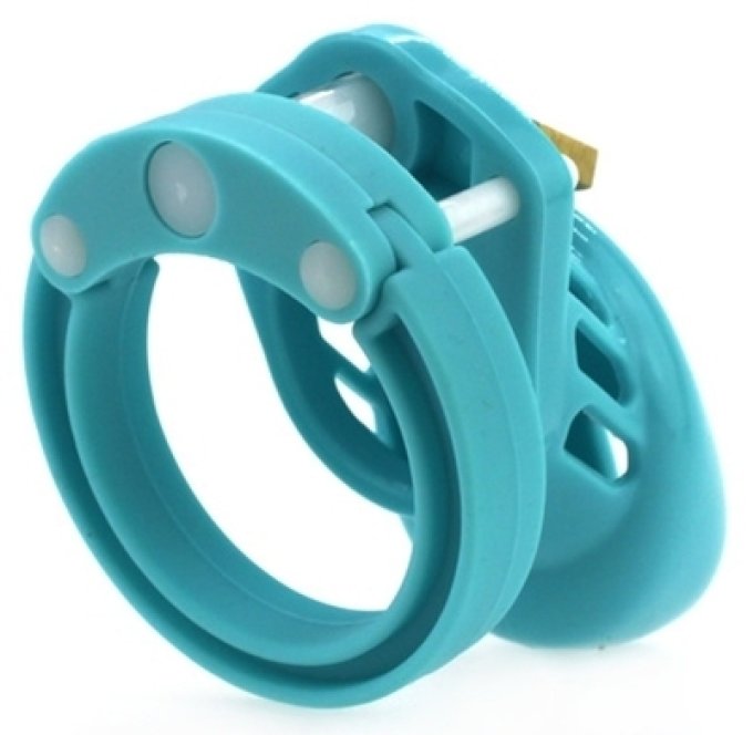 Cage de chasteté Silicone 7 x 3.3 cm Bleu