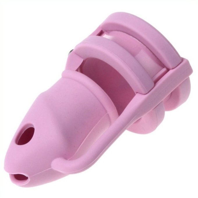 Cage de chasteté silicone Birdlocked 11 x 3.2 cm Rose