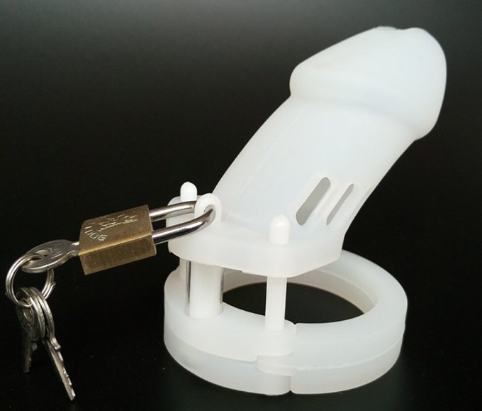 Cage de chasteté Silicone Bran 9 x 3cm Blanche