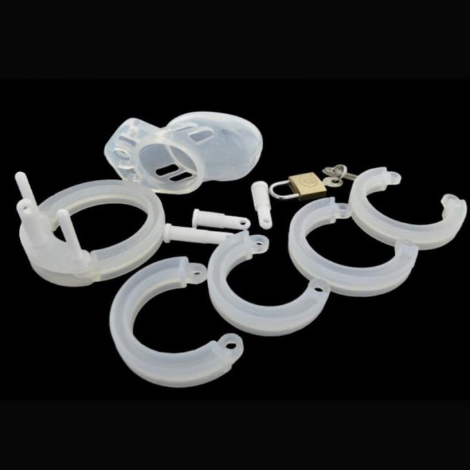Cage de chasteté Silicone Bran 9 x 3cm Blanche
