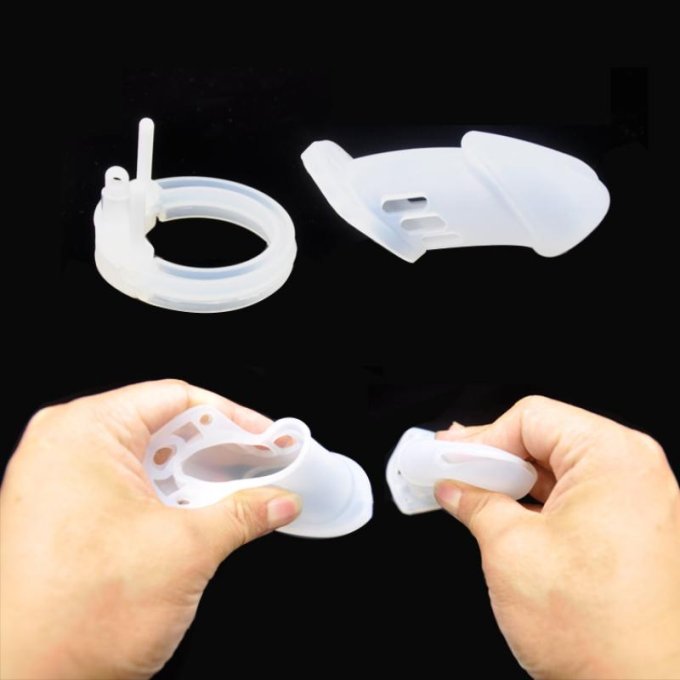 Cage de chasteté Silicone Bran 9 x 3cm Blanche