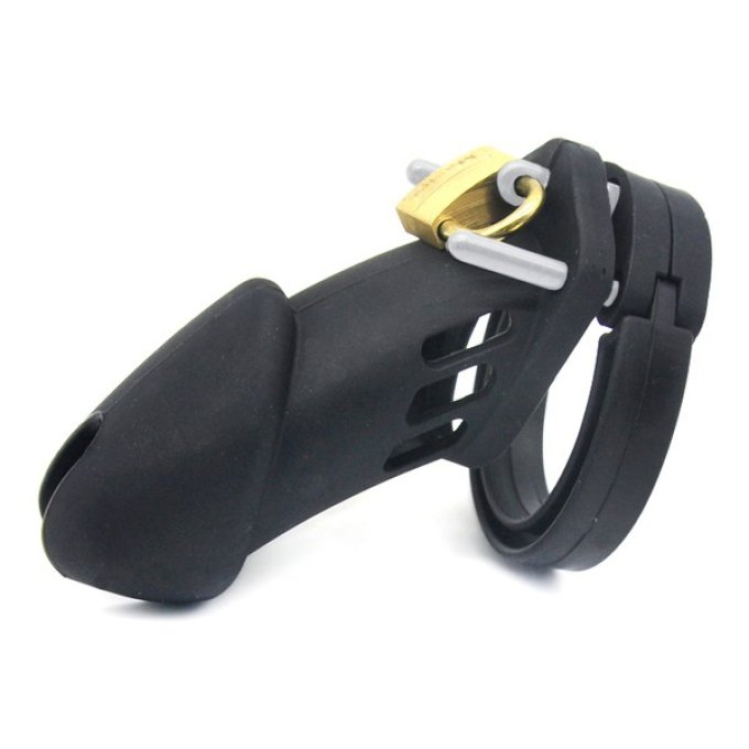 Cage de chasteté Silicone Bran 9 x 3cm Noire
