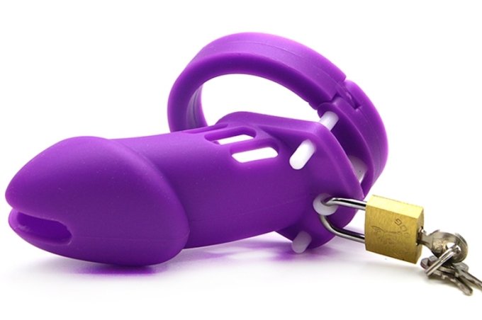 Cage de chasteté Silicone Bran 9 x 3cm Violette