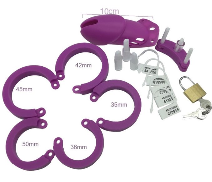 Cage de chasteté Silicone Bran 9 x 3cm Violette