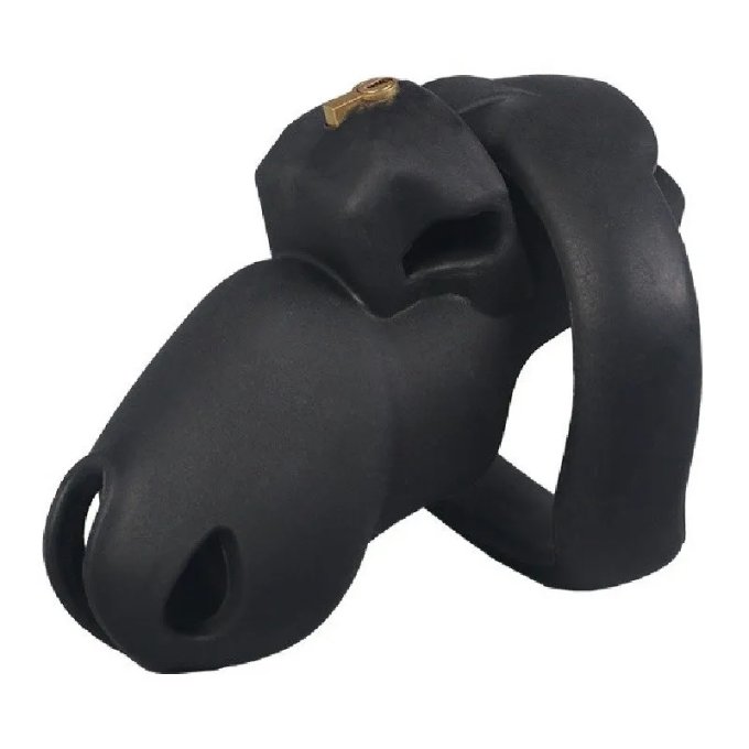 Cage de Chasteté Silicone Flexty S 9 x 3.5cm Noire