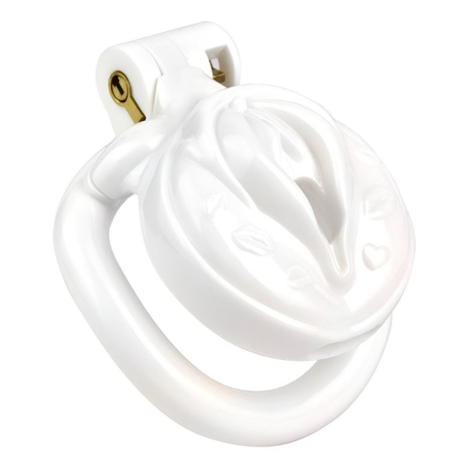 Cage de Chasteté Sissy Kiss 3.5 x 3.8cm Blanc