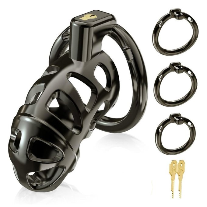 Cage de chasteté Very Lock 10.5 x 3.5 cm Noire