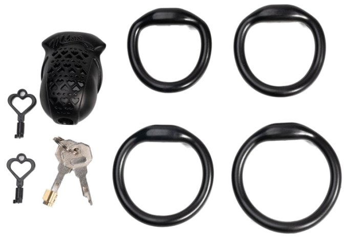 Cage Miss Heart 6.5 x 3.1 cm Noire