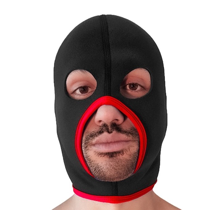 Cagoule Eyes Face Brutus Noire-Rouge