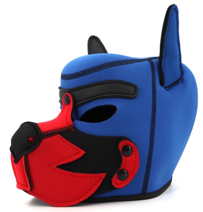 Cagoule Puppy Fox Néoprène Bleu-Rouge