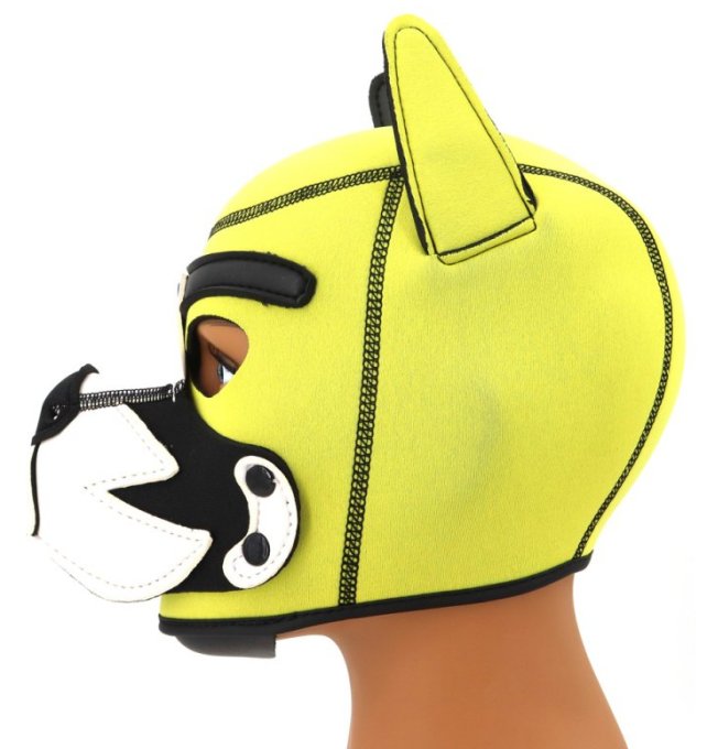 Cagoule Puppy Fox Néoprène Jaune-Blanc