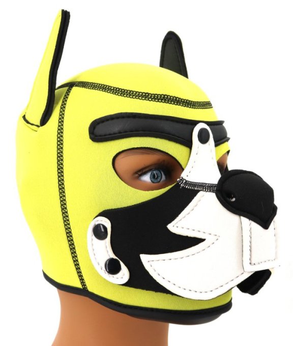 Cagoule Puppy Fox Néoprène Jaune-Blanc