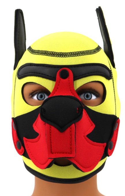 Cagoule Puppy Fox Néoprène Jaune-Rouge