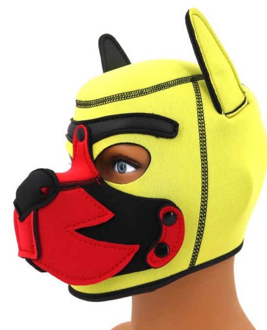 Cagoule Puppy Fox Néoprène Jaune-Rouge