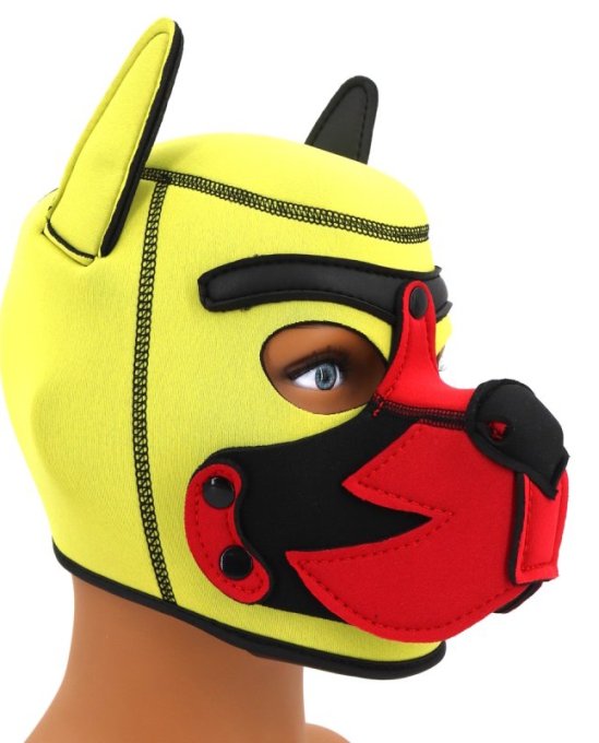 Cagoule Puppy Fox Néoprène Jaune-Rouge