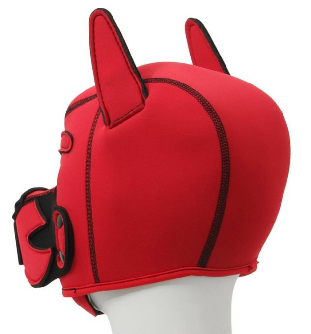 Cagoule Puppy Fox Néoprène Rouge-Noir