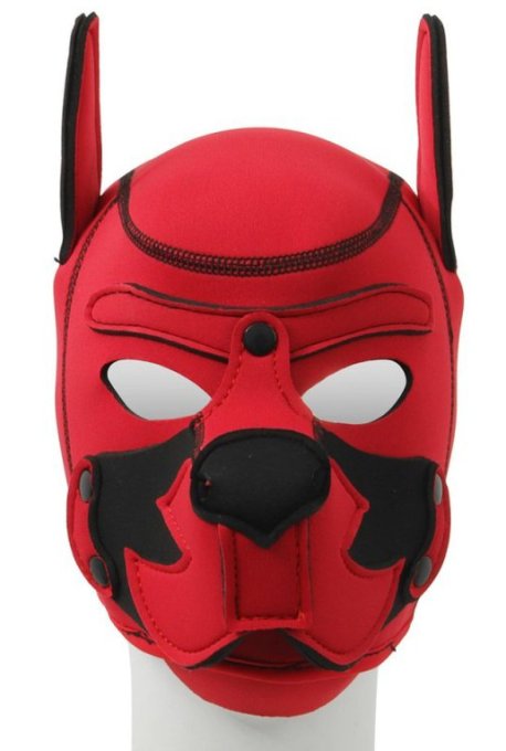 Cagoule Puppy Fox Néoprène Rouge-Noir