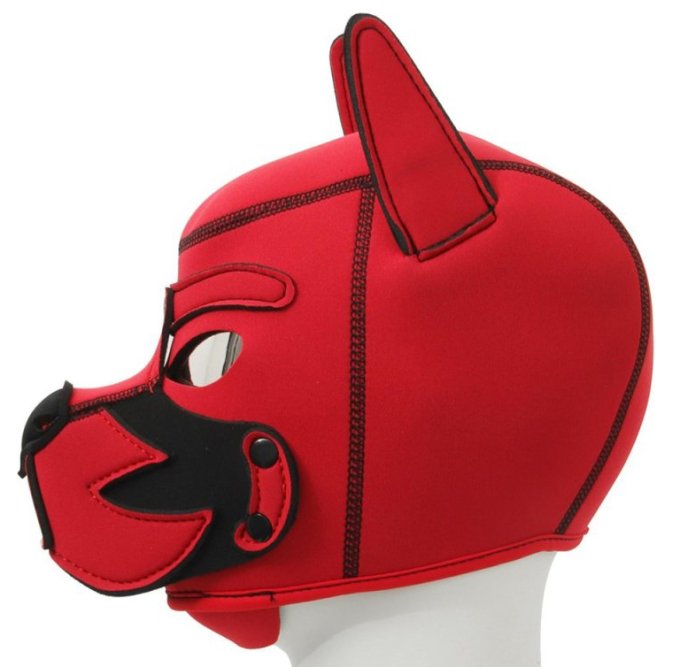 Cagoule Puppy Fox Néoprène Rouge-Noir