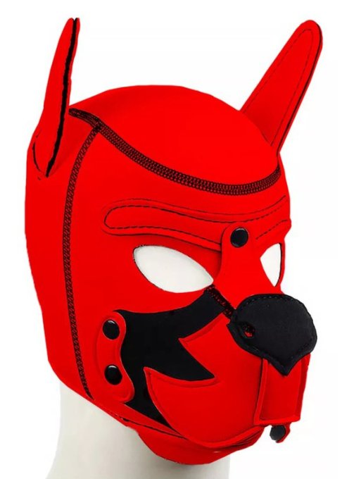 Cagoule Puppy Fox Néoprène Rouge-Noir