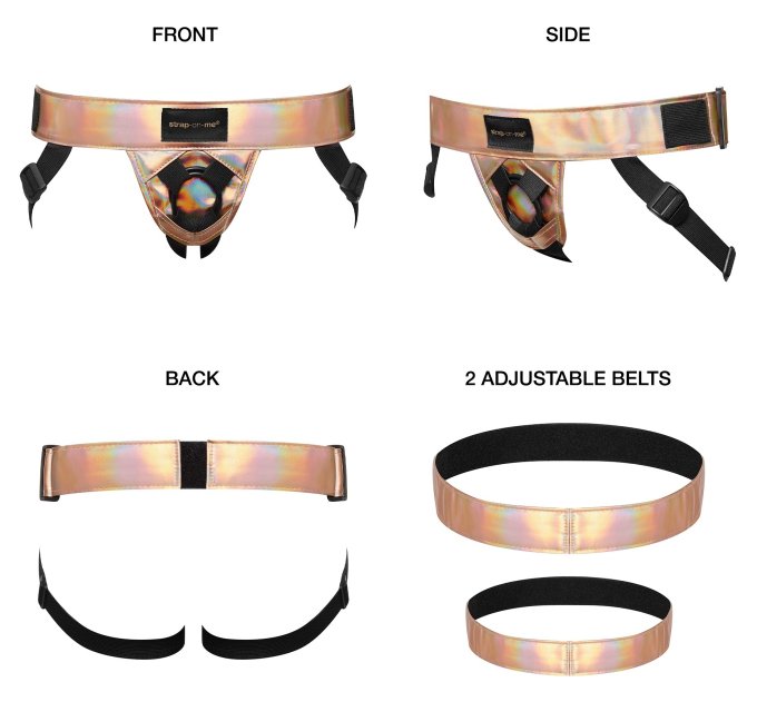 Ceinture Harnais pour Gode Strap-On-Me Rose doré