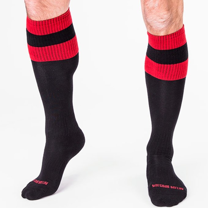 Chaussettes FOOTBALL SOCKS Noir-Rouge