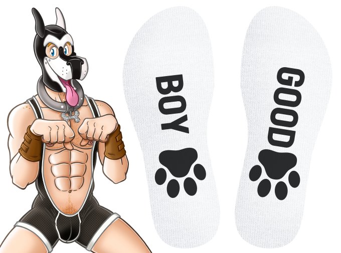 Chaussettes Good Boy Blanc-Noir