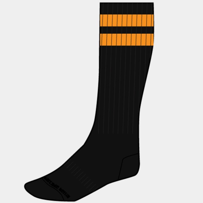 Chaussettes Gym Socks Noir-Orange fluo