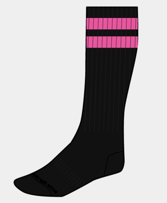 Chaussettes Gym Socks Noir-Rose fluo