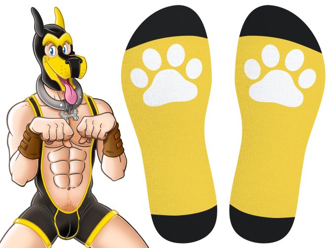 Chaussettes hautes Big Good Boy Jaunes