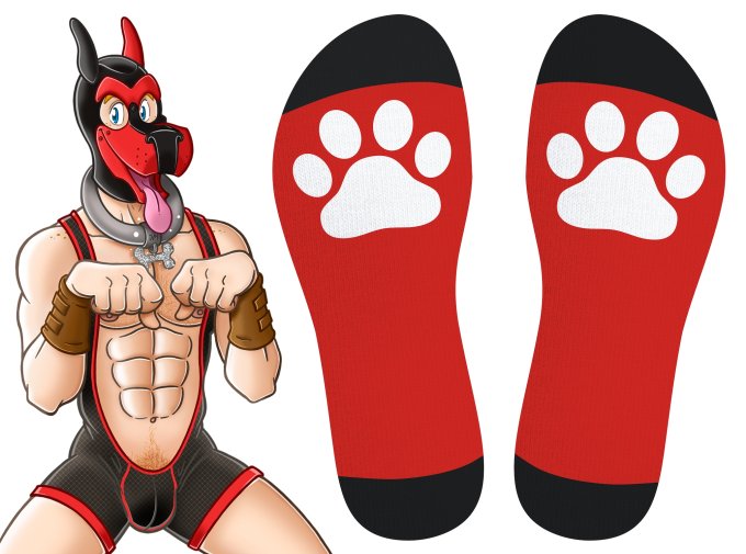 Chaussettes hautes Big Good Boy Rouges