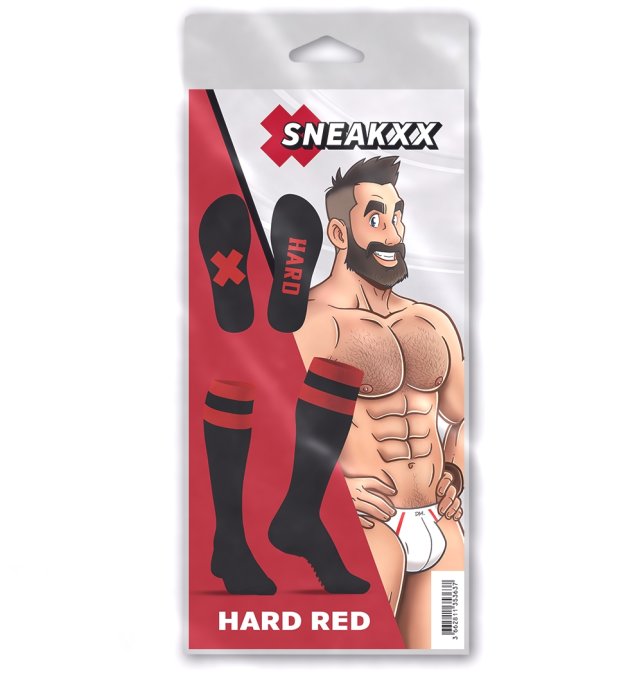 Chaussettes hautes Hard SneakXX Noir-Rouge