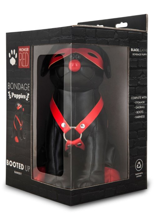 Chien en Simili Bandit 24cm Noir