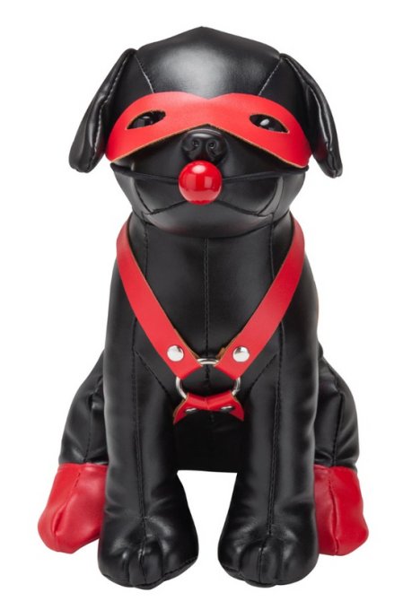 Chien en Simili Bandit 24cm Noir