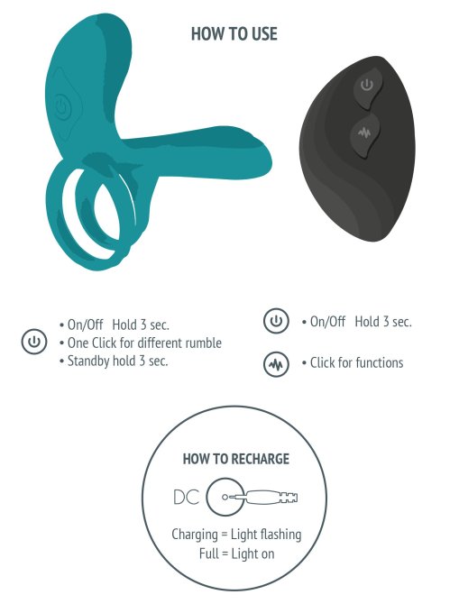 Cockring avec étui vibrant Vibrator Green 10 x 2.8cm