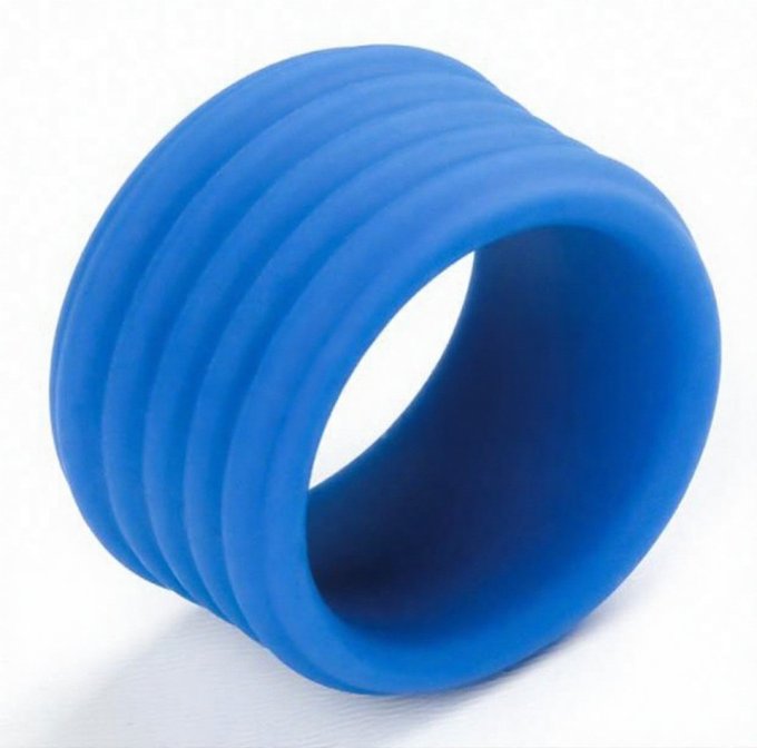 Cockring Deep Rib Grip 35 mm Bleu