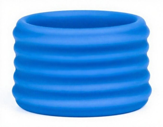 Cockring Deep Rib Grip 35 mm Bleu
