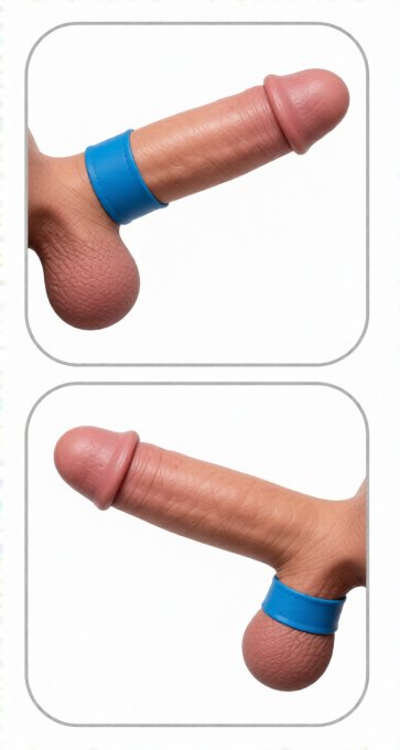 Cockring Deep Rib Grip 35 mm Bleu