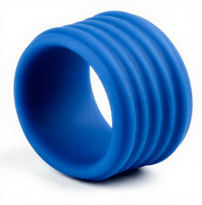 Cockring Deep Rib Grip 35 mm Bleu