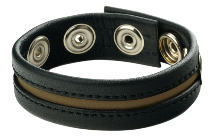 Cockring en cuir 3 pressions Noir-Army