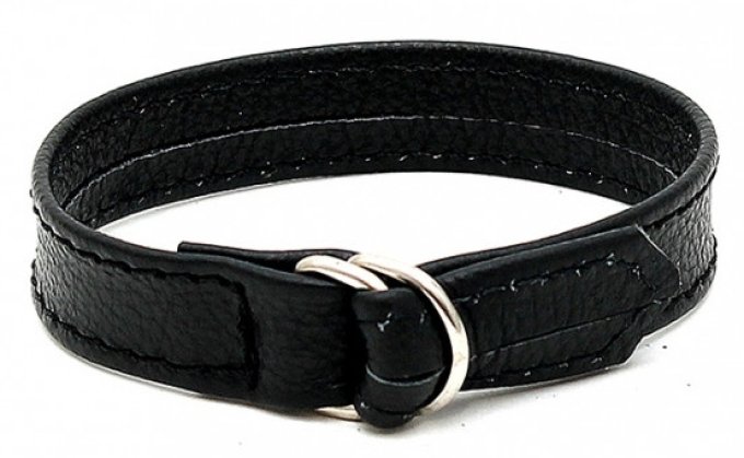 Cockring en cuir Line 11mm Noir