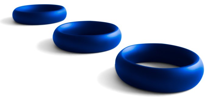 Cockring en métal Donut Strass Bleu