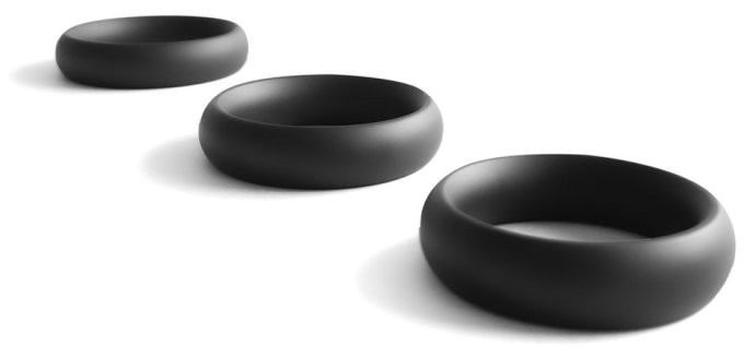 Cockring en métal Donut Strass Noir